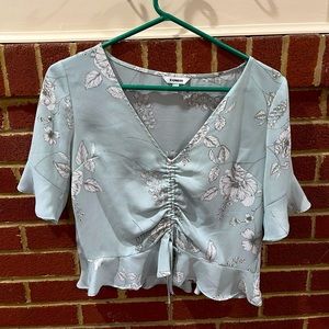 Silky Half Sleeve Express Blouse with Cinched Waste